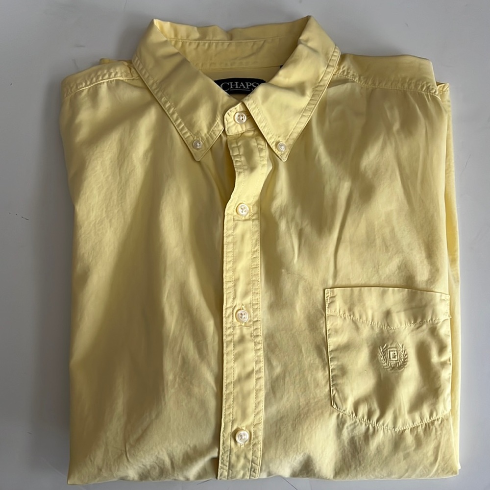 Chaps Yellow 100% Cotton Long Sleeve Button Down Shirt